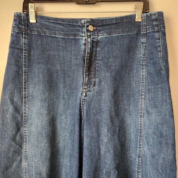 Maeve by Anthropologie Wide Leg Denim Culottes - Gaucho  Pants - Blue - Picture 5 of 10